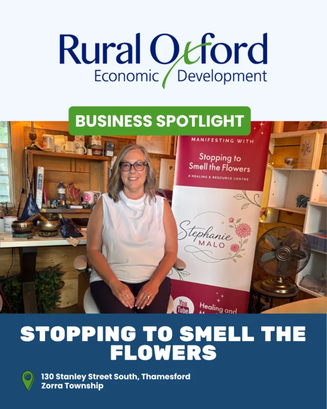 It started with a pile of cash on the kitchen table and a family wondering what on earth had just happened.

Stephanie Malo hadn't set out to build a business. She'd just written a book. In 2012 she brought the first title in her Stopping to Smell the Flowers series to the Thamesford library, and the response surprised her. Two more books followed, but the business didn't take shape until a counsellor pointed out that her nightly habit of lighting a candle and watching her thoughts pass was meditation. It changed her life, and her kids noticed before she did.

She started a meditation group about a decade ago that outgrew the library, a church, and a rented space before she built a meditation hut of her own. Today she offers group sessions, the Light Circle, and one-to-one work, with a new membership program, a podcast, and speaking engagements on the horizon. What she's proudest of is hearing people leave the hut and ask, "Does everything look different to you?"

Read Stephanie's full story
https://ruraloxford.ca/stopping-to-smell-the-flowers-a-healing-resource-centre/ 

#RuralOxford #ZorraTownship #Thamesford #BusinessSpotlight #MindfulnessMatters #SmallBusiness #WomenInBusiness