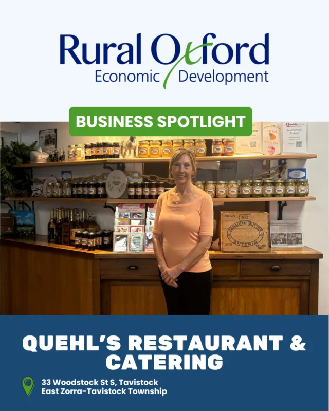 Almost every account of when Quehl's Restaurant & Catering began comes with an asterisk, and Cindy Larsen has finally sorted out why.

A recent deep dive into the building's history revealed that the original restaurant opened in 1931 next door before moving into its current Tavistock home in 1936, a space that had been a car and implement dealership. Cindy and her husband Brian took ownership in 1996. What began as a "U" shaped lunch counter is now a 250-seat family restaurant with a gift shop, catering, and a growing focus on takeout and delivery.

Ask Cindy what she's proudest of and she points to the history, and to buying local, supporting local, and hiring people who live in the area. Succession is already underway with the Larsens' eldest daughter set to take over, and a second daughter, a dairy farmer, supplying Angus beef.

Read Cindy's full story
https://ruraloxford.ca/quehls-restaurant-catering-keeping-nearly-a-century-of-tavistock-history-on-the-menu/ 

#RuralOxford #EastZorraTavistock #Tavistock #BusinessSpotlight #FamilyBusiness #ShopLocalOxford #RuralOxfordHistory